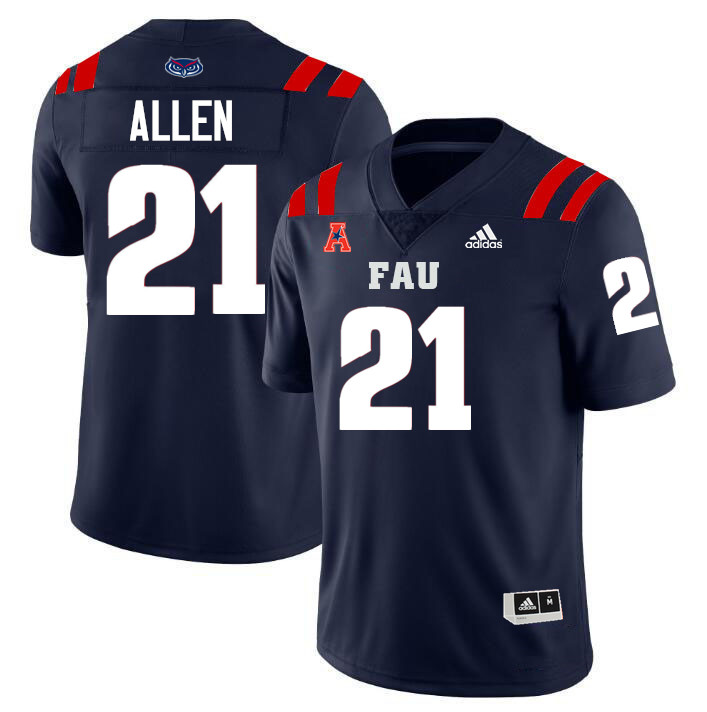 Damon Allen FAU Jersey,Florida Atlantic Owls Football Jersey,Uniforms,Gears-Navy